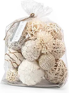 ANDALUCA Large Decorative Balls Bowl Filler Decor Orbs White & Cream (Natural White) | Amazon (US)