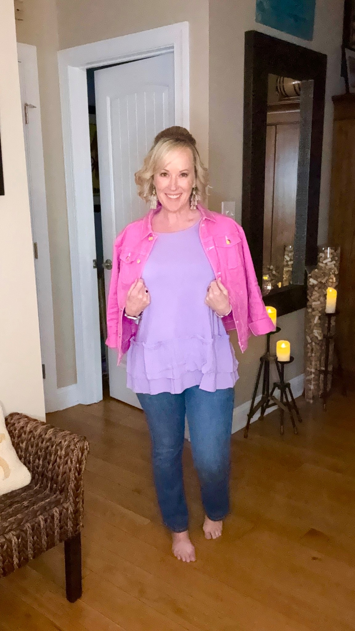 Getting Galentine’s Day ready thanks to QVC and a few of my favorite brands! I’m wearing this adorable and comfy LOGO Layers by Lori Goldstein tiered tank that looks great dressed up or down, my go-to NYDJ ankle jeans that are a staple in my wardrobe, and I topped it off with this Belle by Kim Gravel jacket that’s so perfect for the occasion with this pretty pop of pink!  It’s the kind of look that makes getting ready feel easy and that you can wear long after Galentine’s Day. Shop my look! #QVCPartner #LoveQVC 

#LTKootd #LTKValentine #LTKPetite