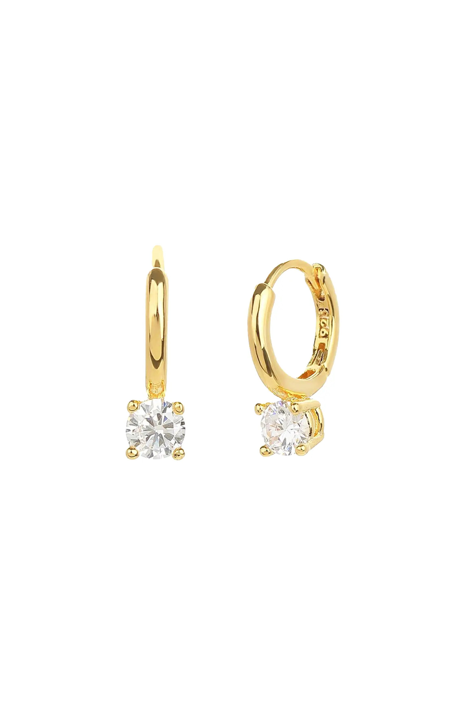 Sterling Silver 18k Gold Plated Anastasia Huggies Hoops | Nordstrom