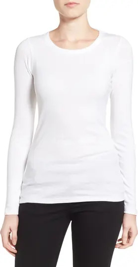 Caslon® Long Sleeve Scoop Neck Cotton Tee | Nordstrom | Nordstrom