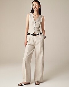 Wide-leg Essential pant in linen | J. Crew US