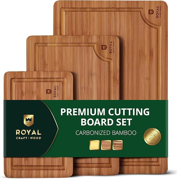 ROYAL CRAFT WOOD Wooden Cutting Boards for Kitchen Meal Prep & Serving - Bamboo Wood Serving Boar... | Amazon (US)