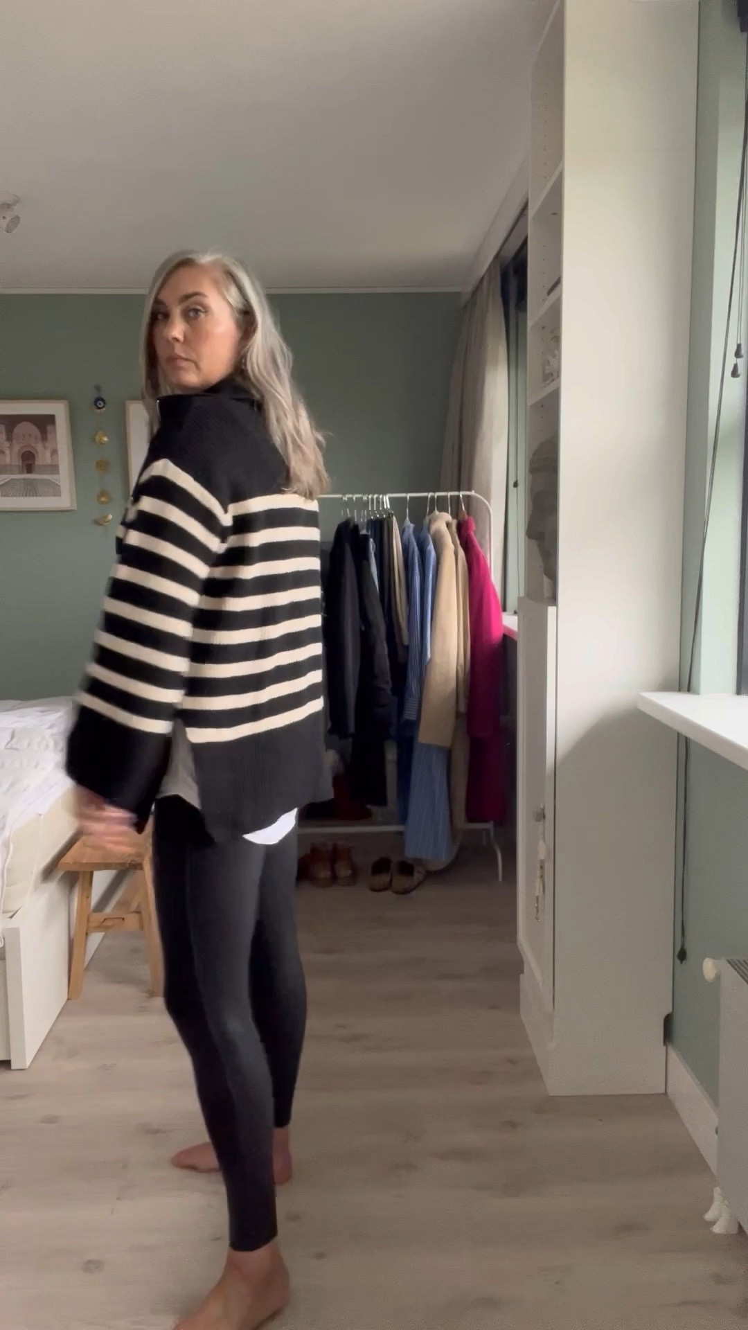 30 days of fall outfits 

Spanx faux leather leggings, white longline t-shirt, wool striped sweater, Ugg classic boots, teddy maxi coat by long tall sally and oversized Celine style sunglasses. 

#LTKover40 #LTKmidsize #LTKSeasonal