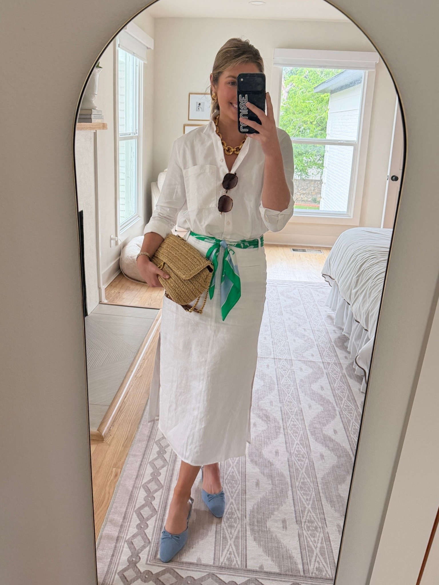Ootd for church! Wearing a S in top and 2 in skirt - some items are old, linked similar !
