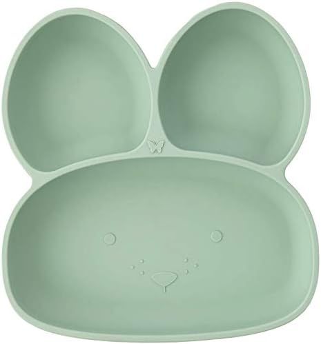 Elk and Friends Bunny Silicone Suction Plate for Babies & Toddlers | Stainless Steel Spoon | Divided | Amazon (US)