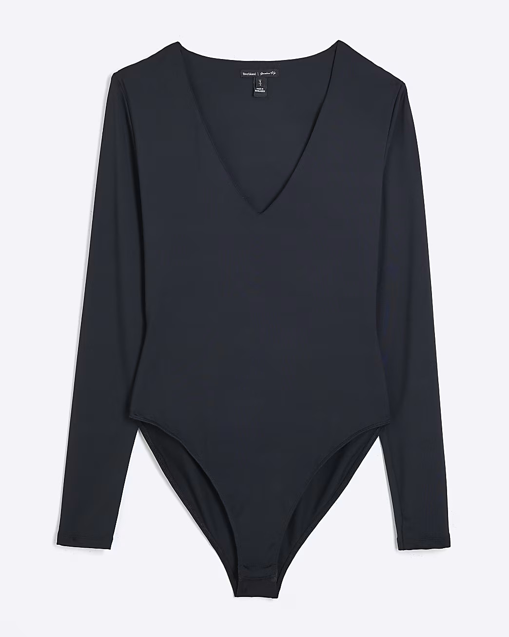 Black Long Sleeved V-Neck Bodysuit | River Island UK & IE