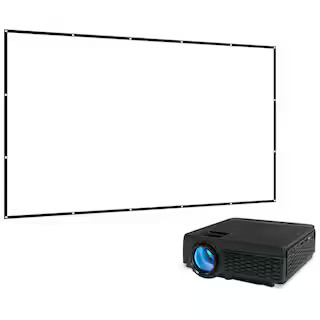 GPX 800 x 480 Mini Projector with 2500 Lumens, Bluetooth with 120 in. Projection Screen Included ... | The Home Depot