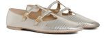 Double strap mary jane ballerina les ballerines Celine in lizard stamped metalized calfskin | 24S US
