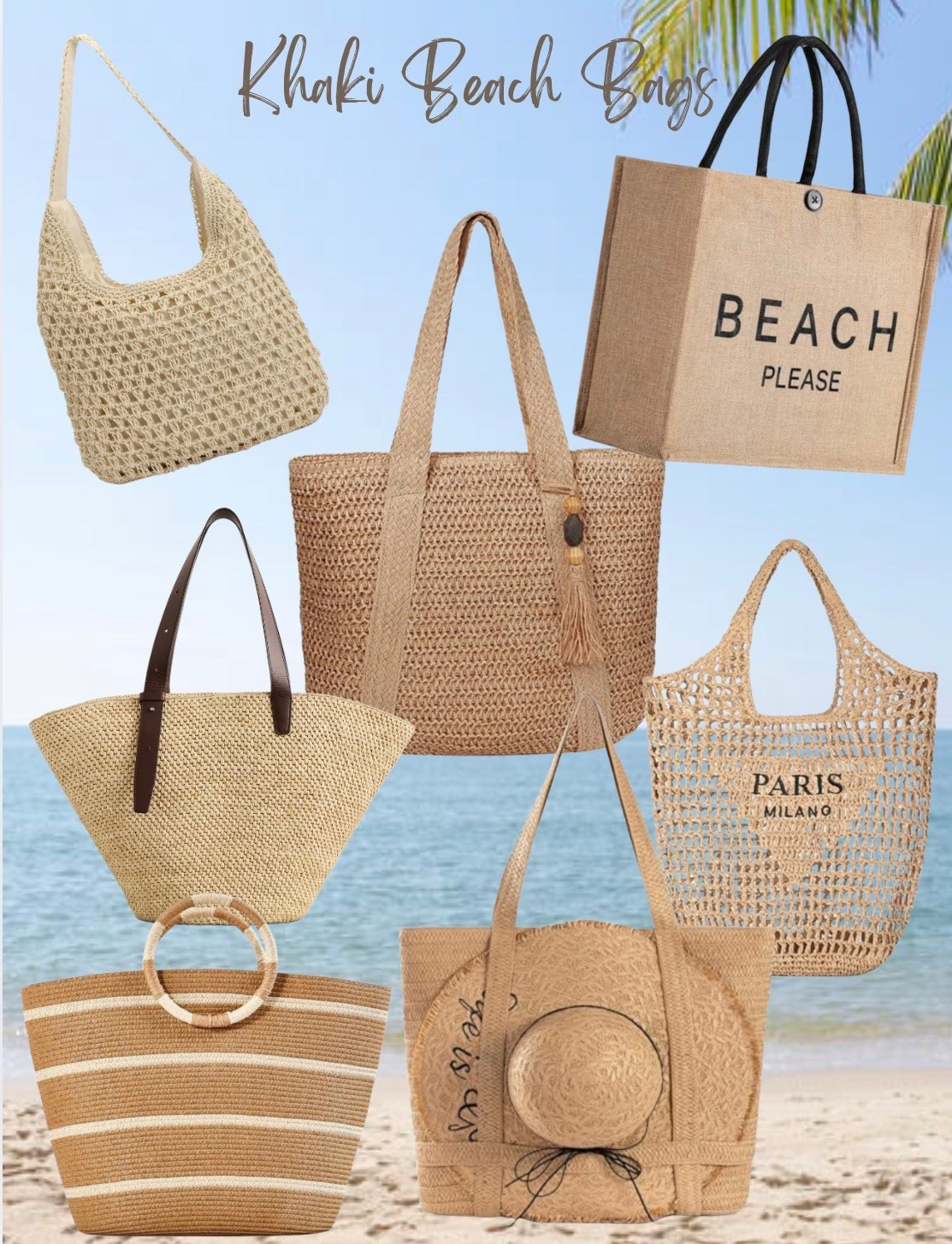 Traveling to the beach soon? What about the pool? You always need a bag to carry everything in, so why not make your bag stylish? These khaki, natural texture bags will take care of all your beach/pool necessities! #poolbag #beachbag #vacation 

#LTKTravel #LTKSeasonal #LTKSwim