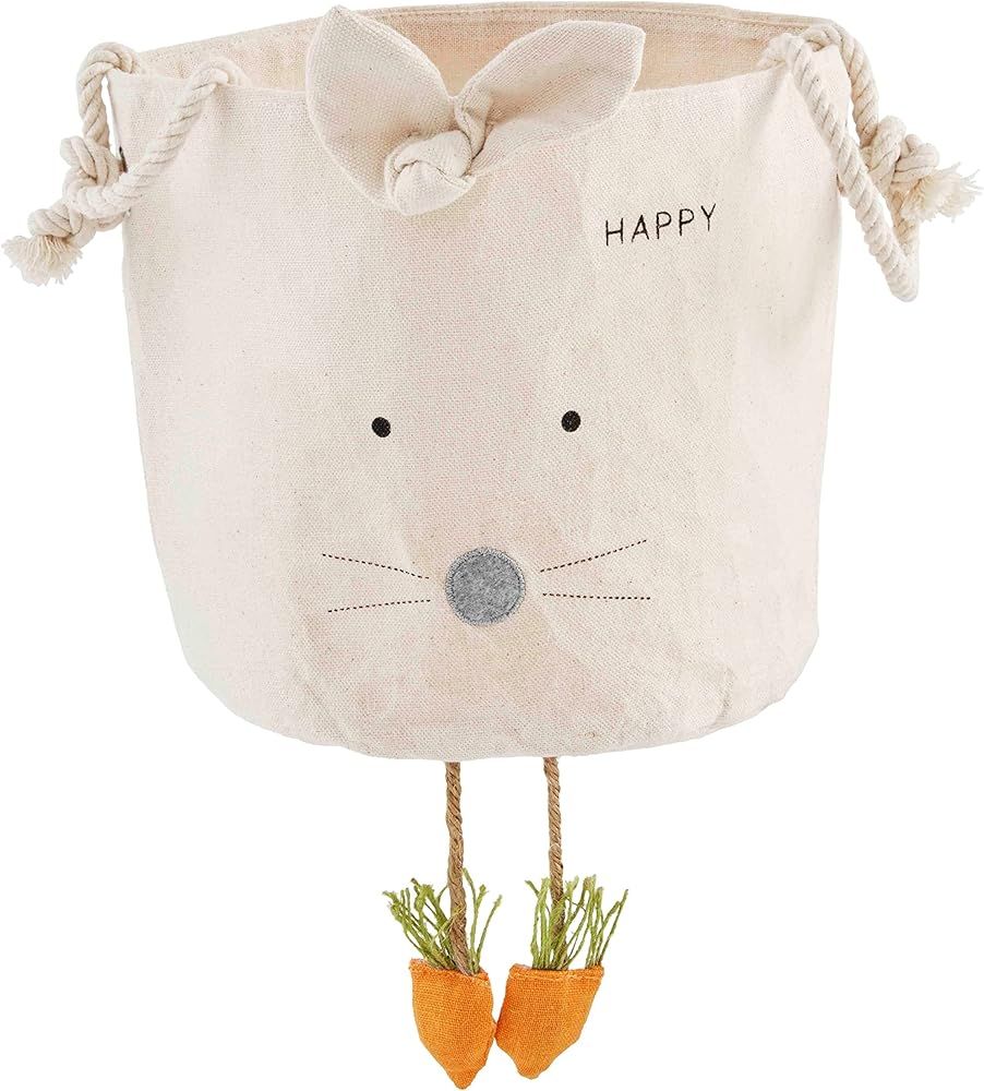 Mud Pie Easter Bunny Canvas Candy Bucket, Natural, 7.5" x 7" | Amazon (US)