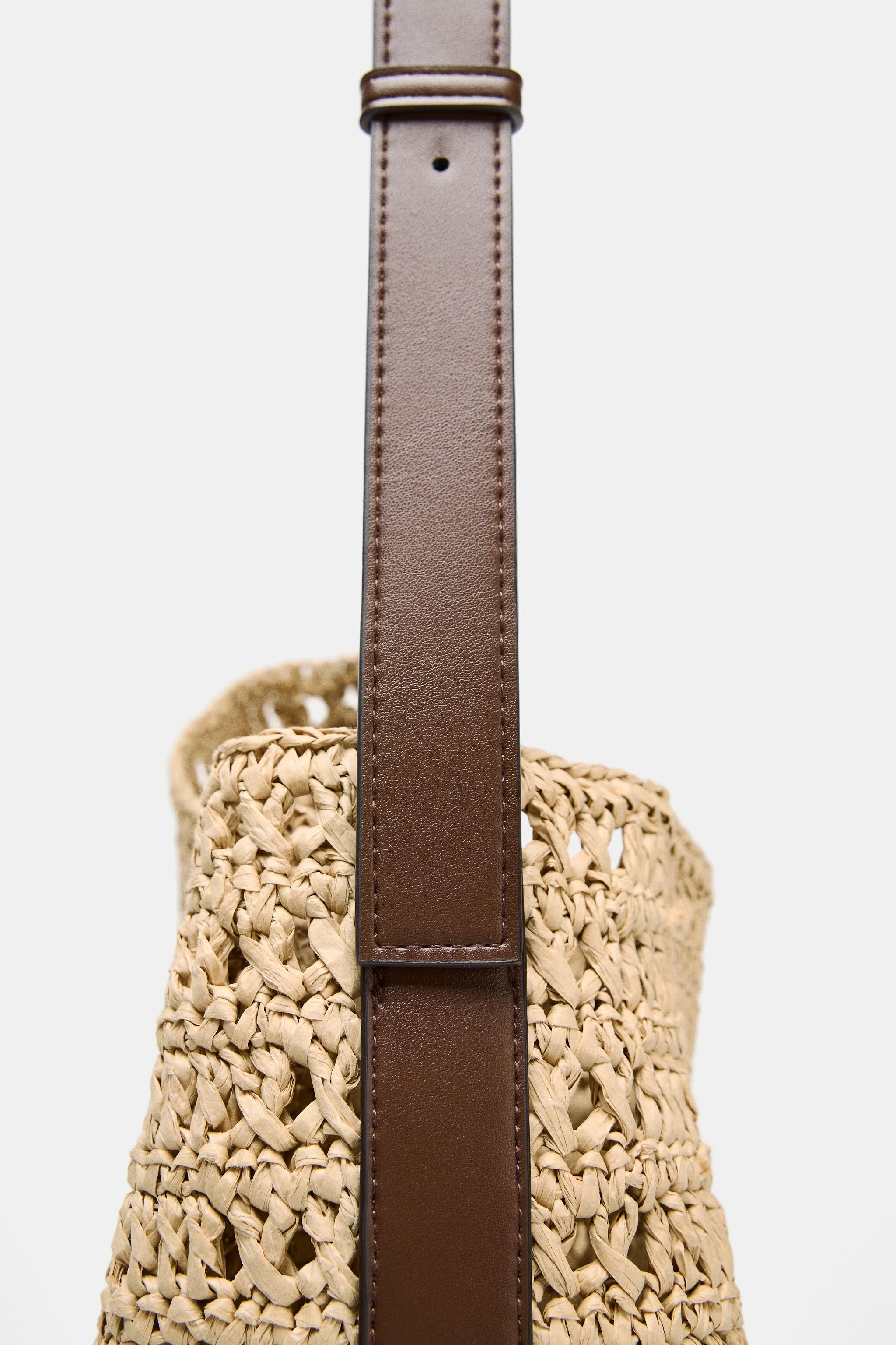 RAFFIA-EFFECT BUCKET BAG | Zara AU