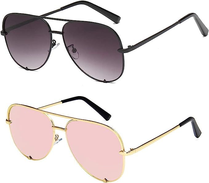 SORVINO Black Aviator Sunglasses for Women Classic Oversized Sun Glasses UV400 Protection | Amazon (US)