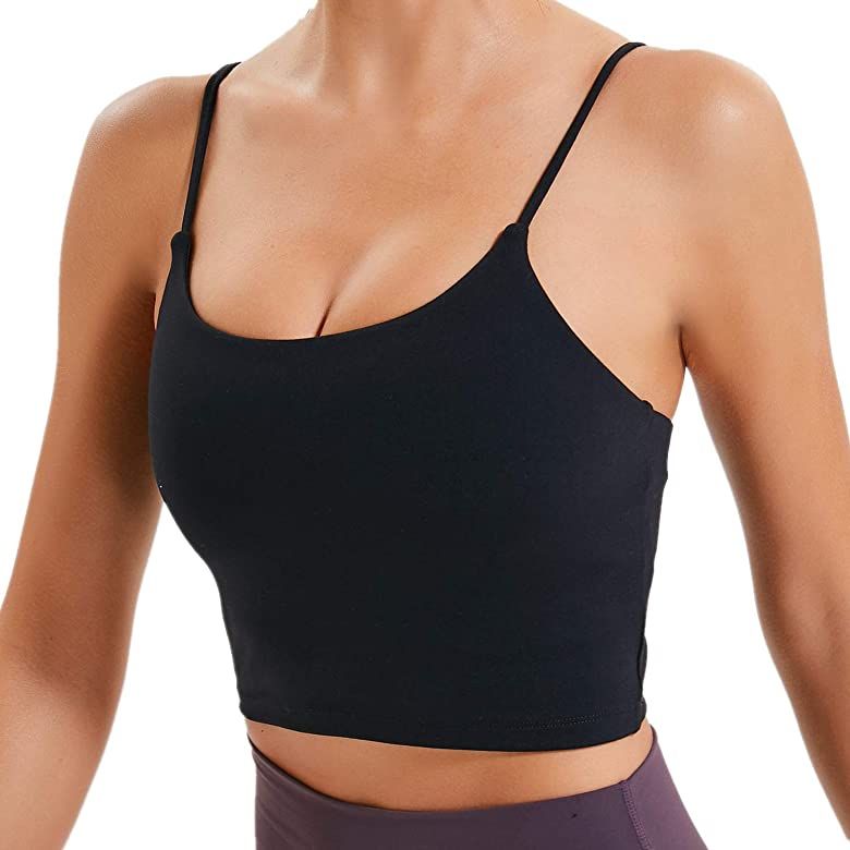 Lemedy Women Padded Sports Bra Fitness Workout Running Shirts Yoga Tank Top | Amazon (US)