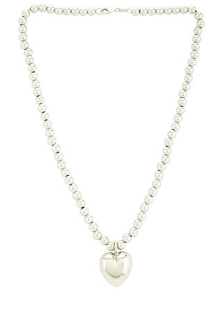 STONE AND STRAND Big Hearted Puffed Necklace in Sterling Silver from Revolve.com | Revolve Clothing (Global)