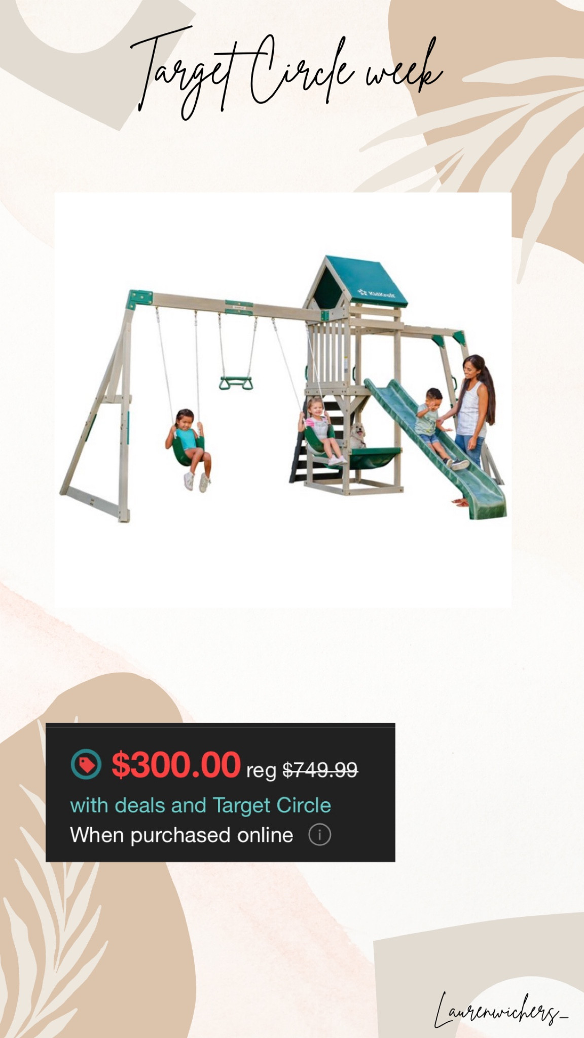 Kidkraft playground on sale for $300! Such a good deal!!

Target circle week | target | playground | playset | swing set | Kidkraft | outdoor toys | backyard toys | summer | baby | toddler | kids | family 

#LTKxTarget #LTKkids #LTKsalealert