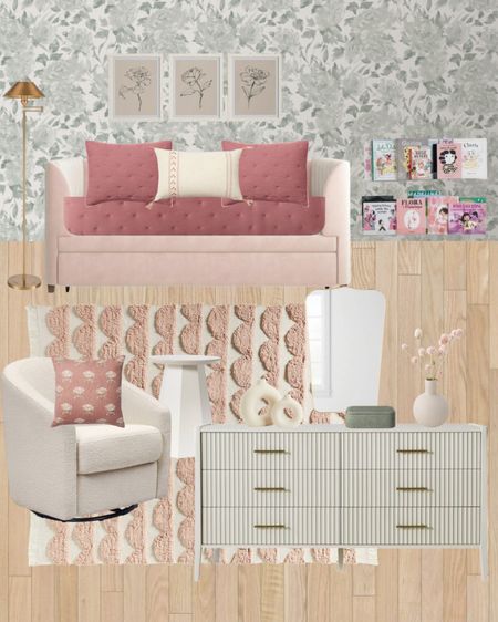 Pink daybed pink girls room girls room decor pink room pink and green toddler bed daybed for tween girl room 

#LTKkids #LTKhome #LTKfamily