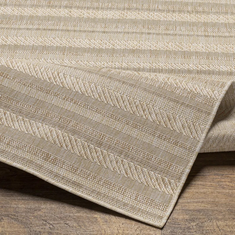 Carllene Bellino Striped Tan Indoor/Outdoor Area Rug | Wayfair North America