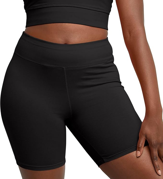 Hanes Women’s Stretch Jersey Bike Shorts, Women’s Cotton Sports Shorts, 7" Inseam | Amazon (US)