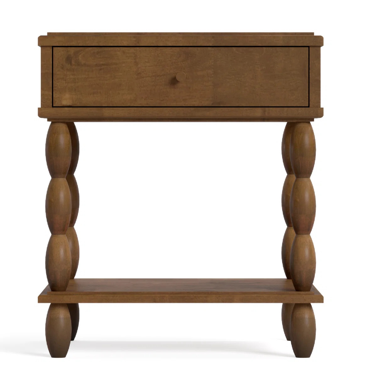 Eloise Solid Wood Spindle Nightstand Walnut | Wayfair North America