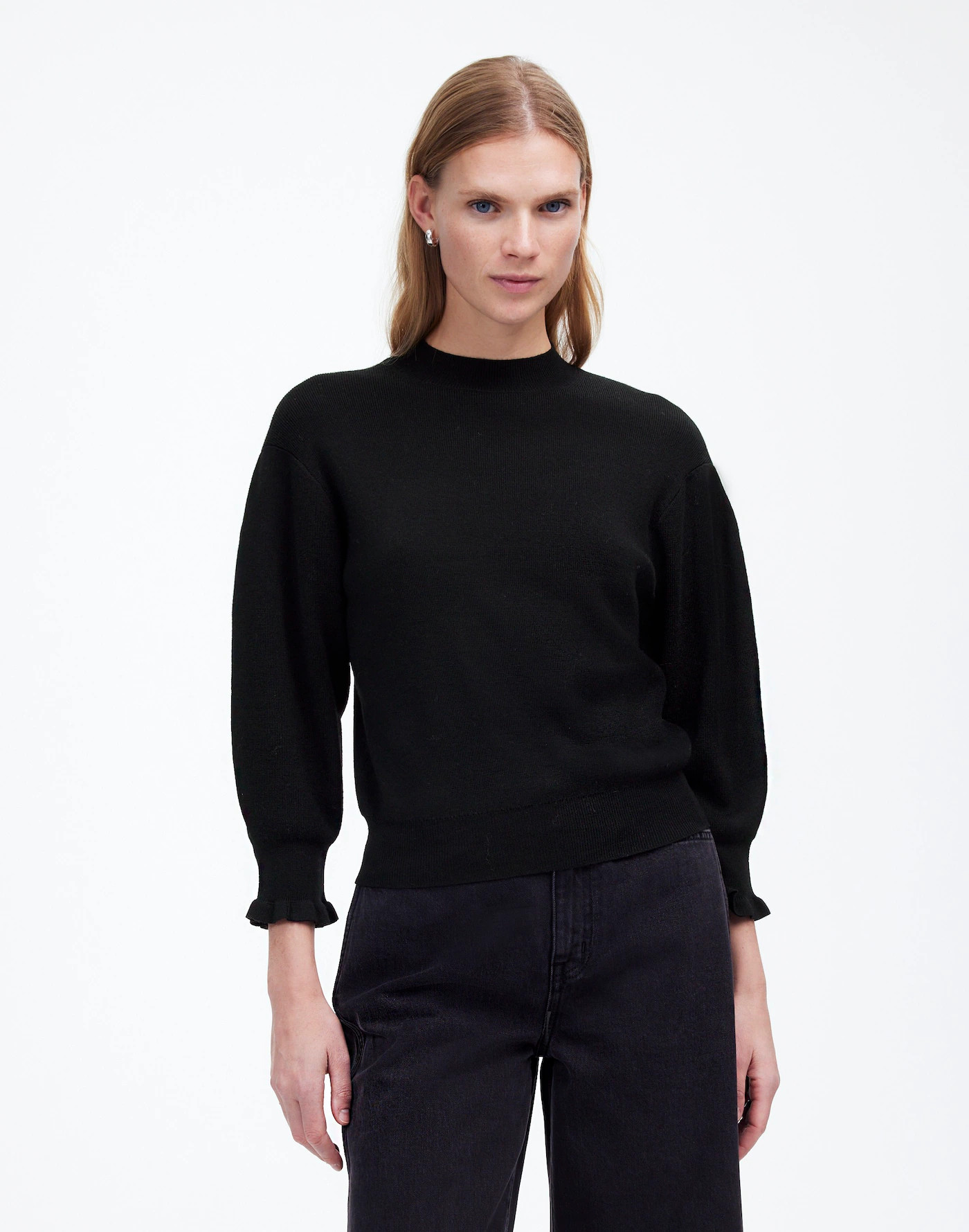 Merino Wool Ruffle Mockneck Sweater | Madewell | Madewell