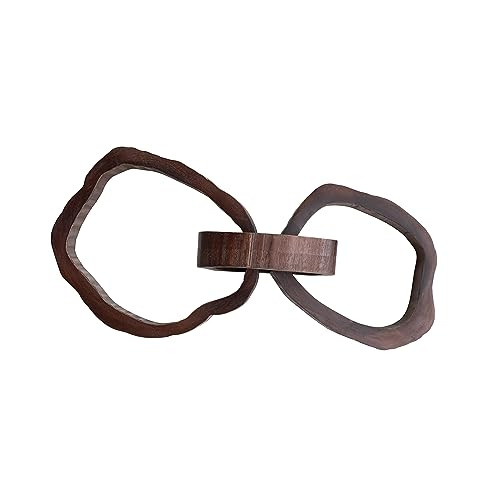 Creative Co-Op 22 Inches Oversized Acacia Wood Chain Decor with 3 Links, Walnut Finish | Amazon (US)