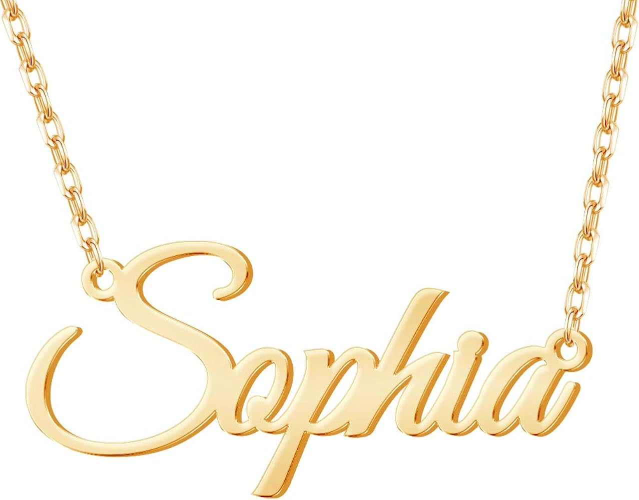 Personalized Name Necklace, 18K Gold Plated Custom Nameplate Necklace Dainty Customized Jewelry G... | Amazon (US)