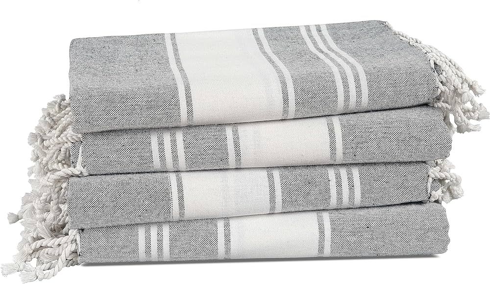 LANE LINEN Beach Towels 4 Pack Oversized - 100% Cotton Turkish Towel Set, Pre-Washed Oversized Be... | Amazon (US)