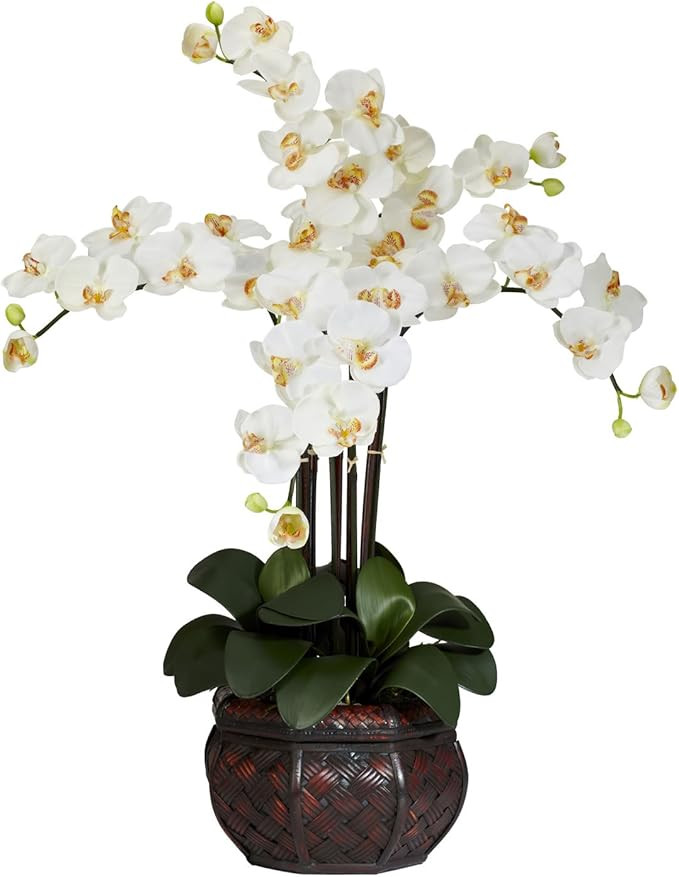 Nearly Natural Phalaenopsis with Decorative Vase Silk Flower Arrangement | Amazon (US)