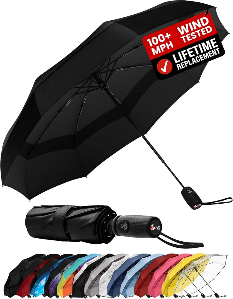 Windproof Travel Umbrella - Compact & Withstands Winds up to 100MPH, Strongest Premium Auto Foldi... | Amazon (US)