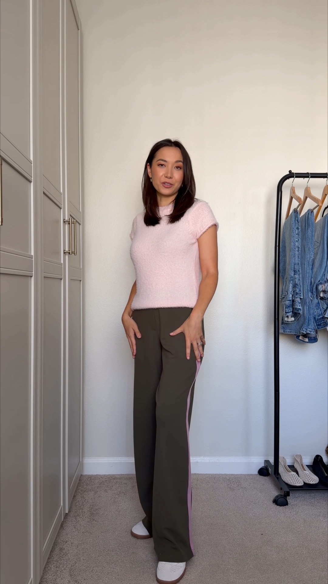 Wrinkle-free pants perfect for travel, lounge & work! 

wearing the hoxton pant but also linked the Keller that is the same fabric but comes in different inseam options (petite fits me best  I’m 5’4”)

Sweaters - seriously the coziest sweaters! Wearing xs (fits relaxed , usually a small in tops)

Skirt xs - stretchy waistband

Classic sporty smart casual style / style over 30 / luxe staples