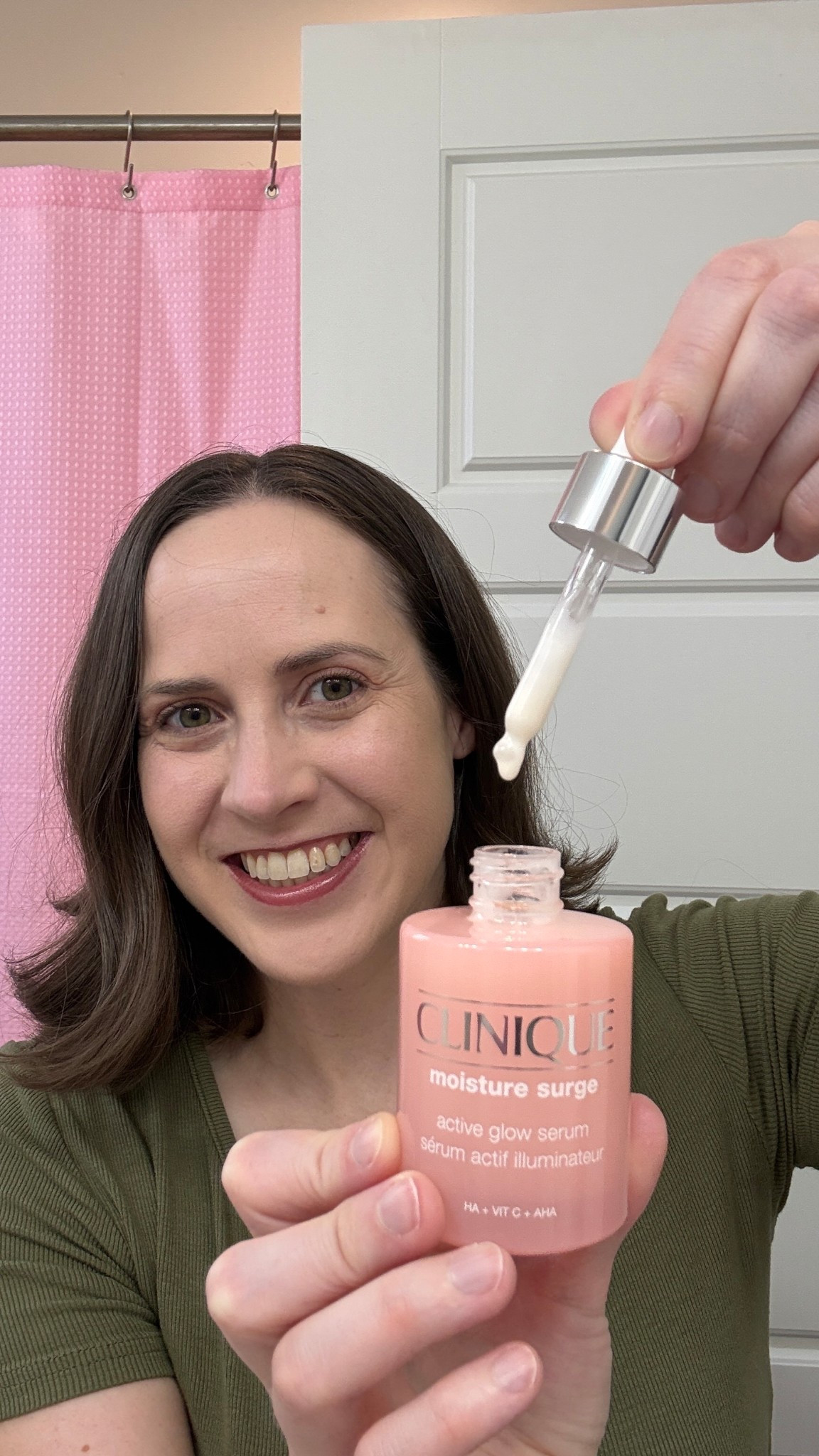 This Clinique Moisture Surge Active Glow serum is amazing and my favorite to use with my red light face massager at night. 

#LTKBeauty #LTKmomlife #LTKgrwm
