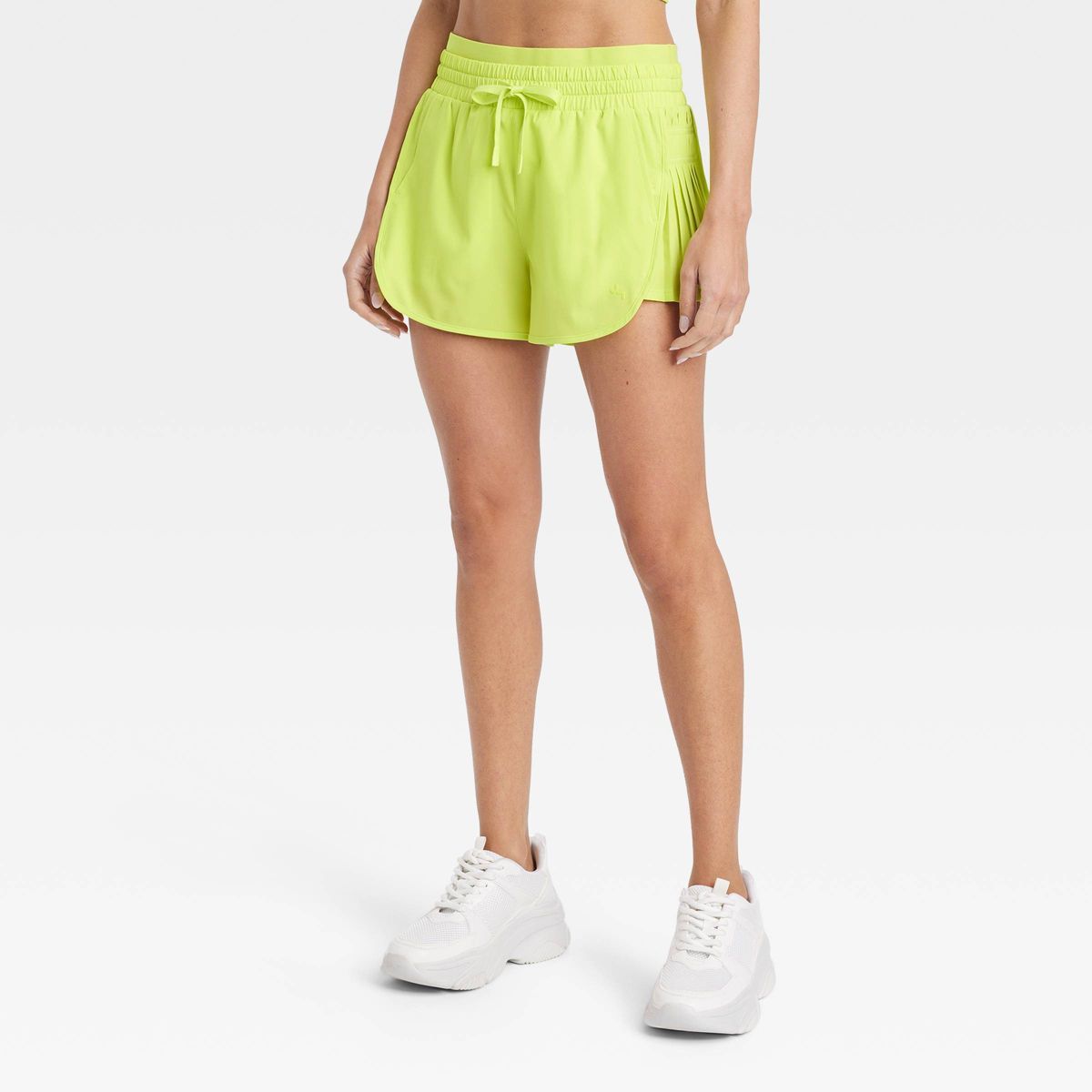 Women's High-Rise Pleated Side Shorts 2.5" - JoyLab™ Lime Green L | Target
