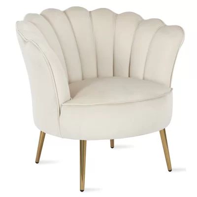 Presley Seashell Barrel Chair Novogratz Upholstery Color: Cream | Wayfair North America