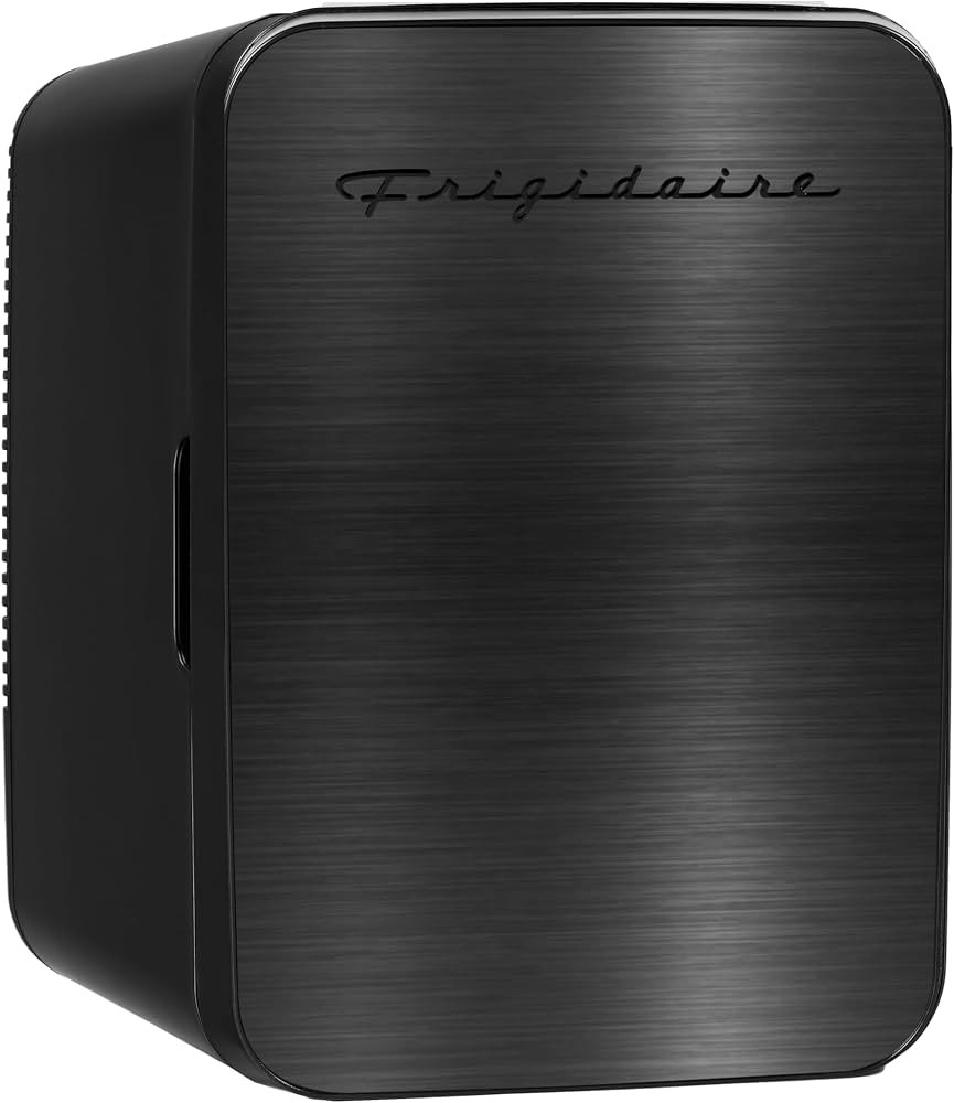 Frigidaire Mini Personal Fridge Cooler, Countertop, Holds Up to 10L/15 Cans, Brushed Black Stainl... | Amazon (US)