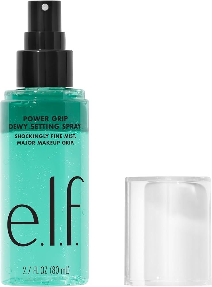 e.l.f. Power Grip Dewy Setting Spray, Ultra Fine Mist Made With Hyaluronic Acid, Grips Makeup For... | Amazon (US)