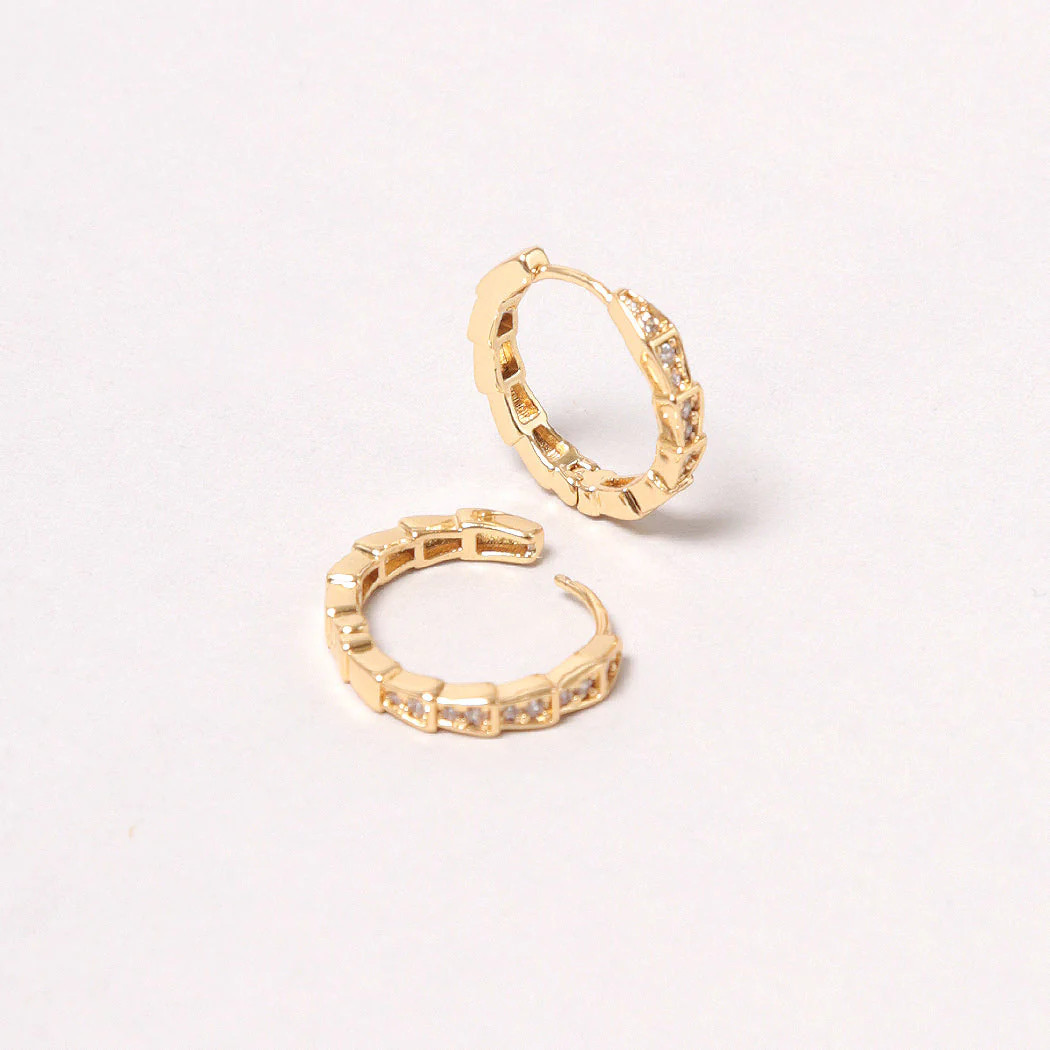 14K Gold-Dipped Textured Hoop Earring | Charming Charlie