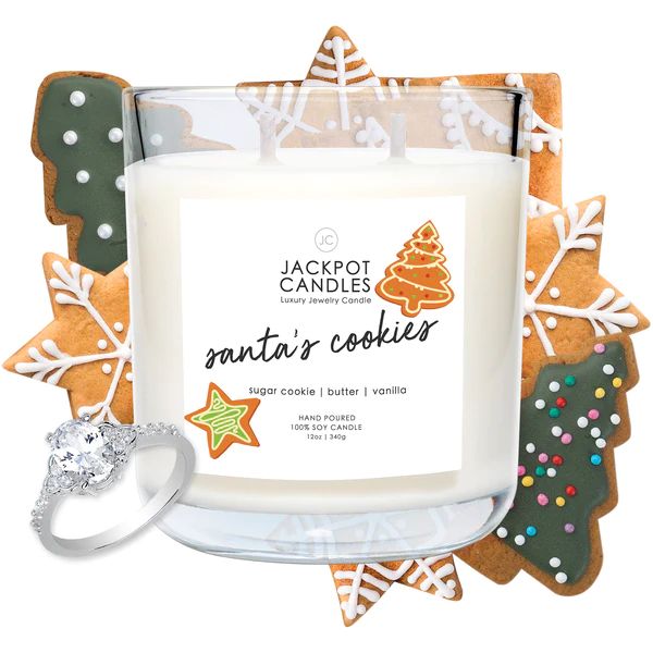 Santa's Cookies Candle with Jewelry Ring | Jackpot Candles