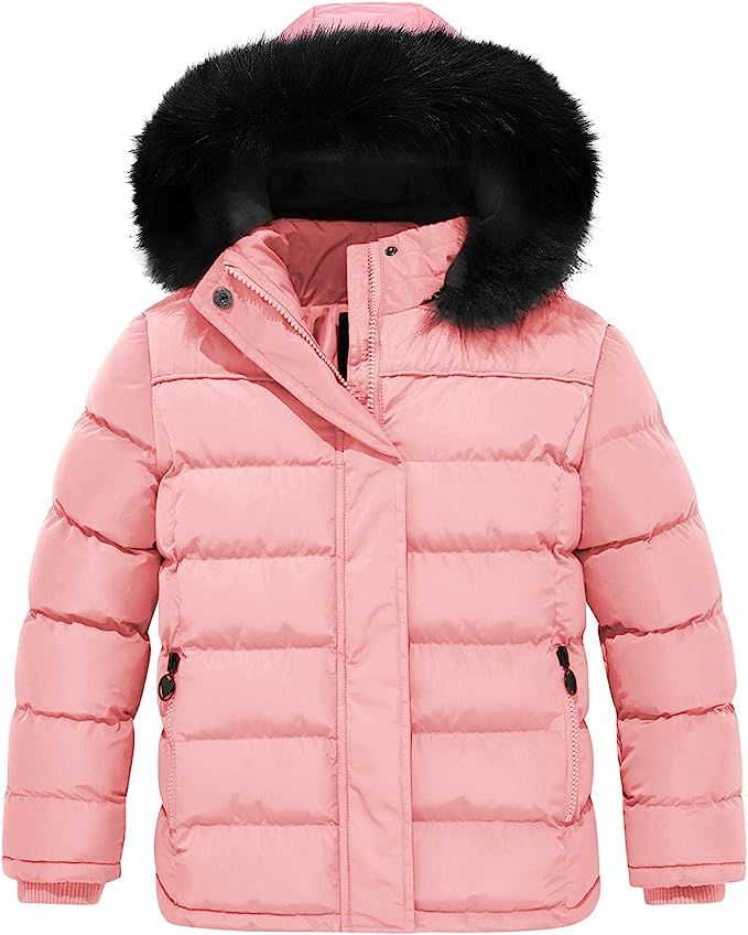 Poonyfesh Girls' Winter Coats Thicken Fleece Lined Padded Hooded Puffer Jacket Coat for Girls wit... | Amazon (US)