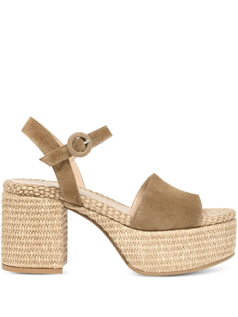 Gianvito Rossi 75mm Carol buckle-suede Sandals | Brown | FARFETCH BR | Farfetch (BR)