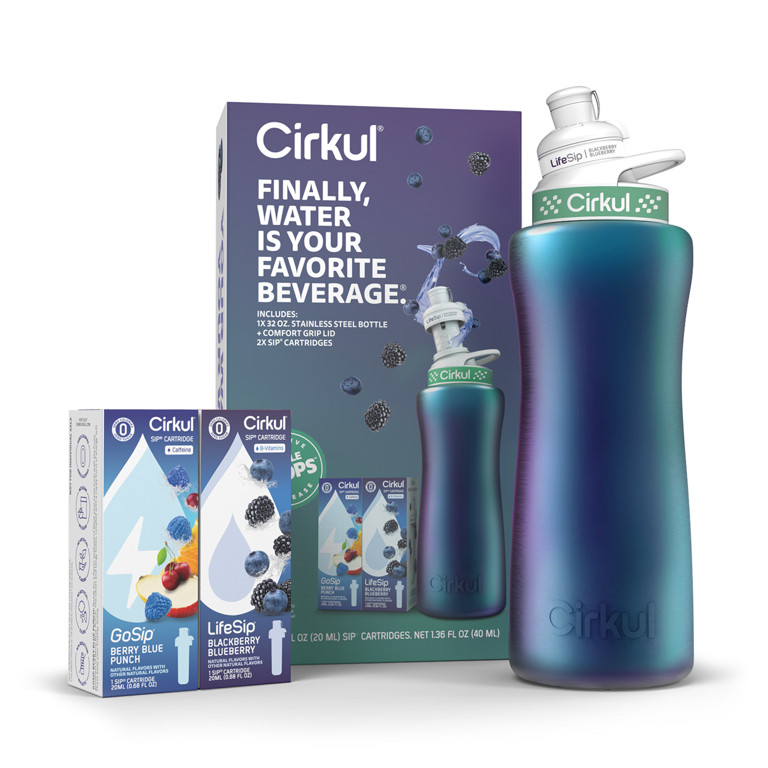 Cirkul 32oz Chameleon Stainless Steel Starter Kit with Chameleon Cirkul Lid 2.0 and 2 Flavor Cart... | Walmart (US)