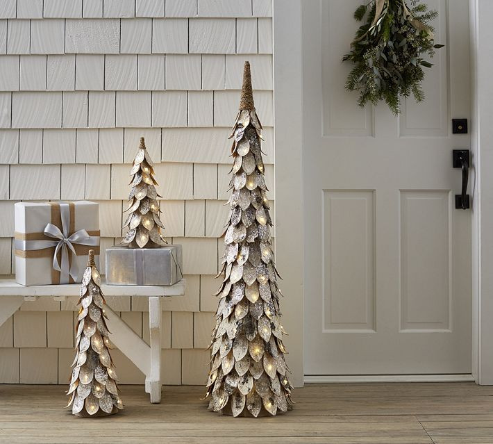 Faux Lit Birch Trees | Pottery Barn (US)