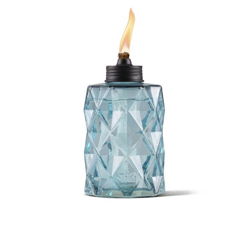 Table Top Diamond Glass Oil Lamp - Blue - TIKI | Target