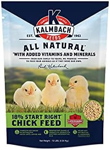 KALMBACH Feeds All Natural 18 Protein Start Right Chick Feed, 10-LB Bag | Amazon (US)