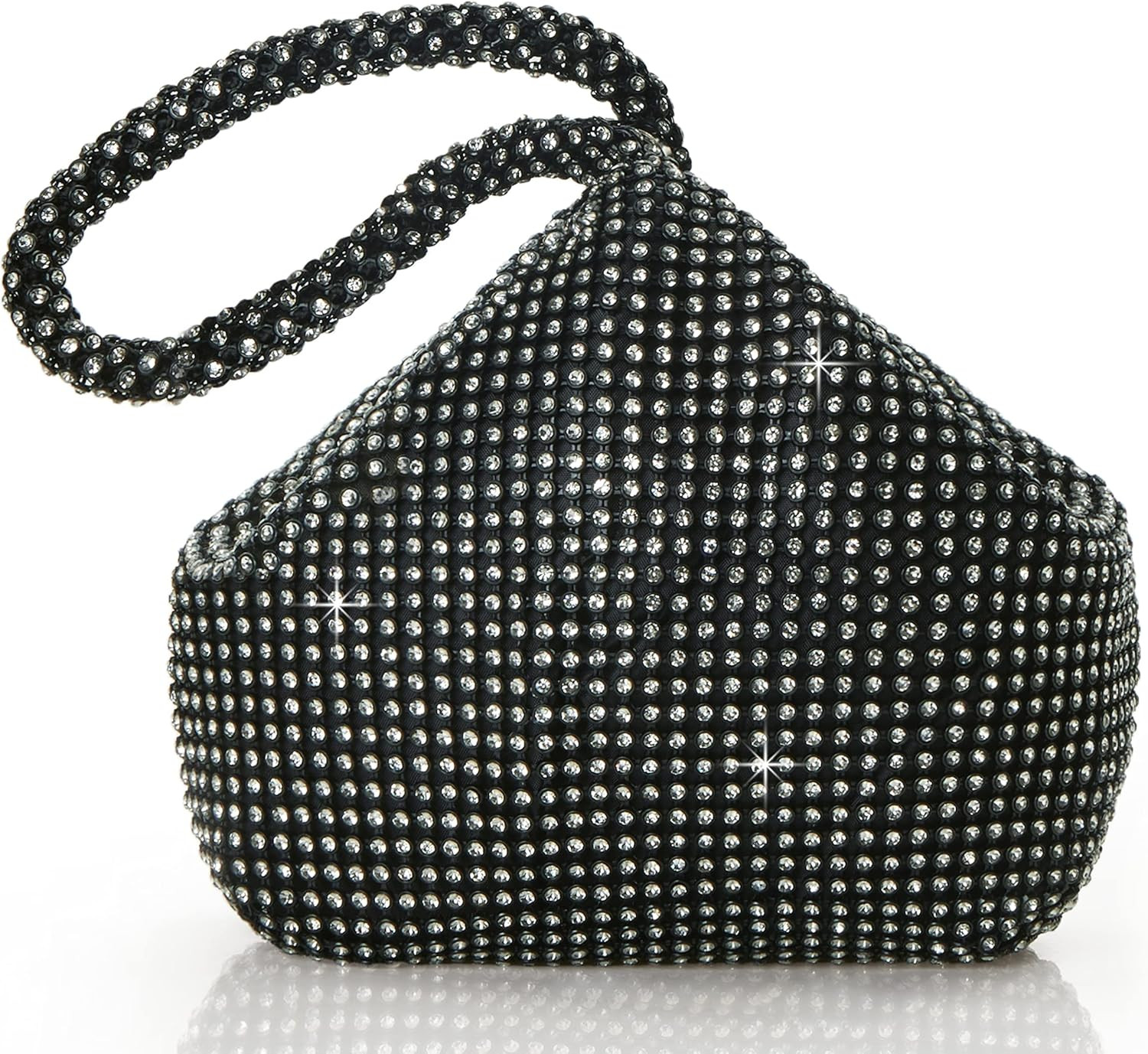 Women's Rhinestone Clutch Evening Bags Sparkly Glitter Triangle Purse for 1920s Party Prom Wedding | Amazon (US)