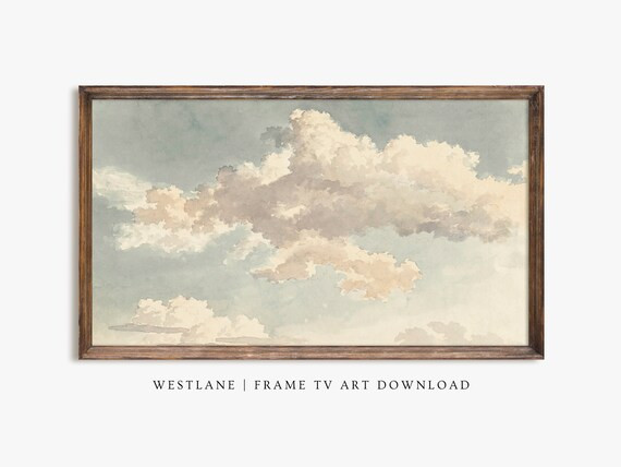 Samsung Frame TV Vintage Cloud Sky Painting  Farmhouse Decor | Etsy | Etsy (US)