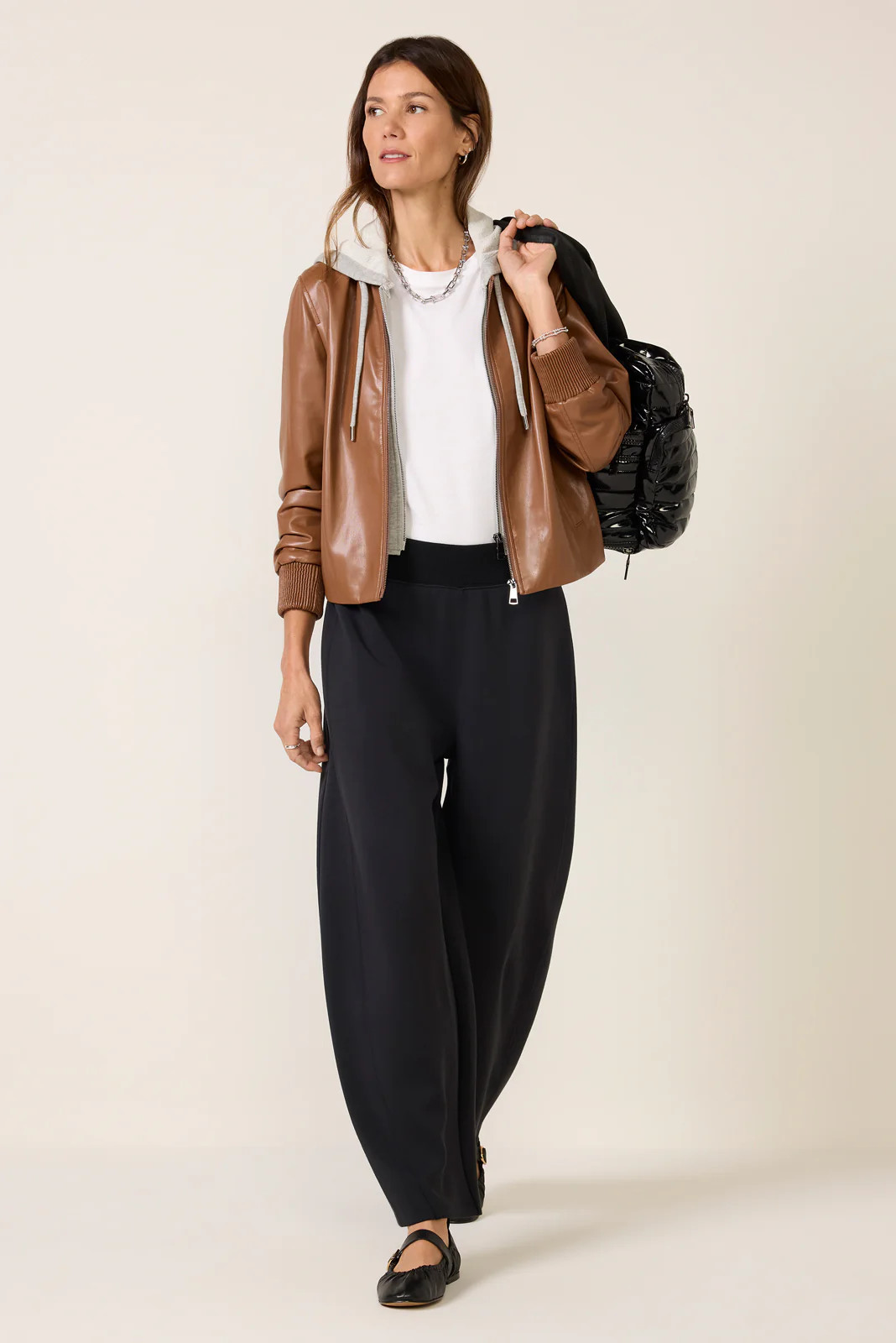 EVEREVE Women's Blake Hooded Jacket, Size Medium, Brown | Evereve