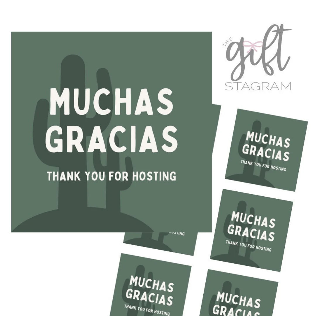 Muchas Gracias Thank You For Hosting Gift Tag | DIGITAL DOWNLOAD | Thank You Gift Tag | Thanks Gi... | Etsy (US)