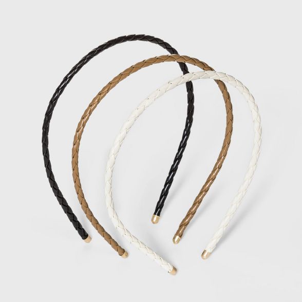Braided Faux Leather Headband Set 3pc - Universal Thread™ | Target