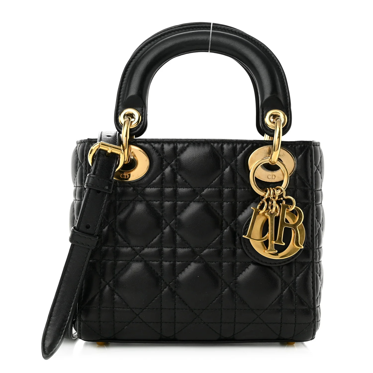 Lambskin Cannage Mini Lady Dior Black | FASHIONPHILE (US)