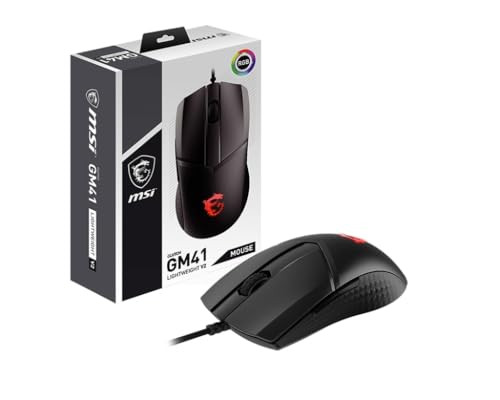 MSI CLUTCHGM41 Lightweight V2 Gaming USB RGB Adjustable up to 16000 DPI Desktop Laptop Gaming Mouse (Clutch GM41 Light Weight V2),Black | Amazon (US)